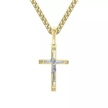 Золотой крест-подвеска с бриллиантами природными