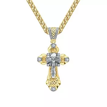 Золотой крест-подвеска с бриллиантами природными
