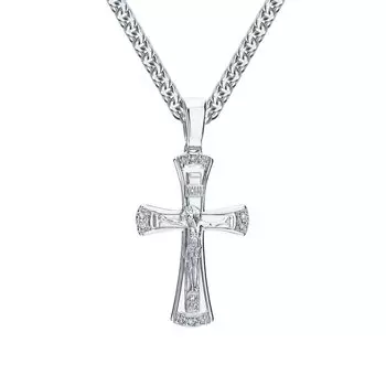 Золотой крест-подвеска с бриллиантами природными