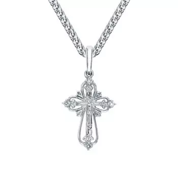 Золотой крест-подвеска с бриллиантами природными