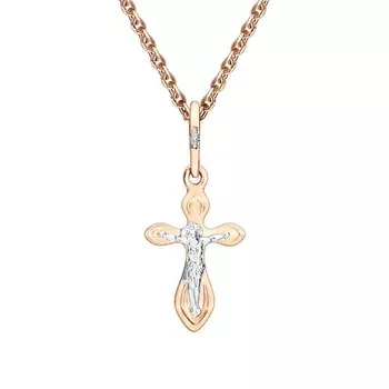 Золотой крест-подвеска с бриллиантами природными
