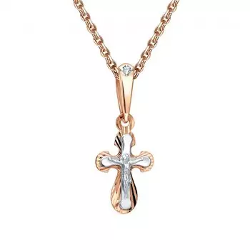 Золотой крест-подвеска с бриллиантами природными