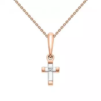 Золотой крест-подвеска с бриллиантами природными