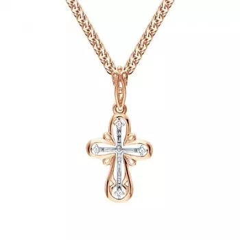 Золотой крест-подвеска с бриллиантами природными