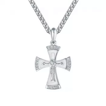 Золотой крест-подвеска с бриллиантами природными