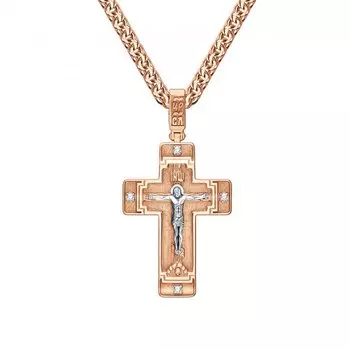 Золотой крест-подвеска с бриллиантами природными