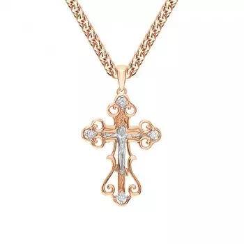 Золотой крест-подвеска с бриллиантами природными