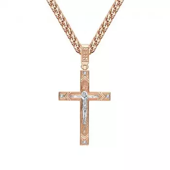 Золотой крест-подвеска с бриллиантами природными