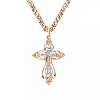 Золотой крест-подвеска с бриллиантами природными