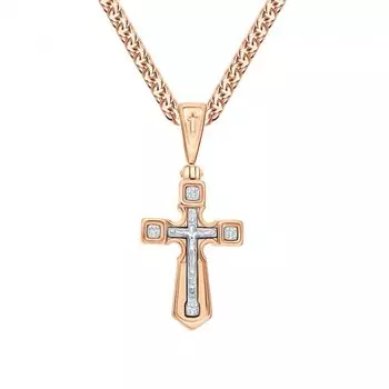 Золотой крест-подвеска с бриллиантами природными