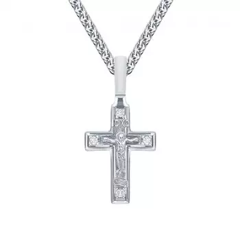 Золотой крест-подвеска с бриллиантами природными