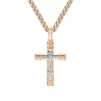 Золотой крест-подвеска с бриллиантом