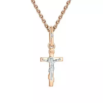 Золотой крест-подвеска с бриллиантом