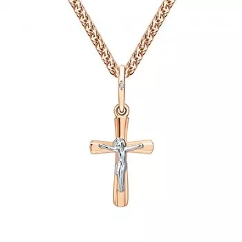 Золотой крест-подвеска с бриллиантом