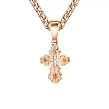 Золотой крест-подвеска с бриллиантом