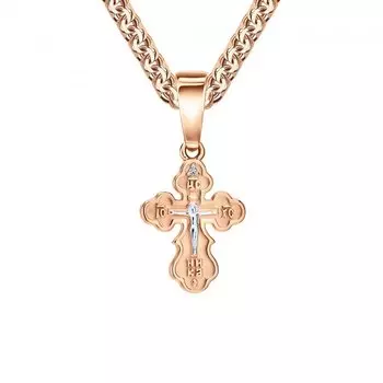 Золотой крест-подвеска с бриллиантом