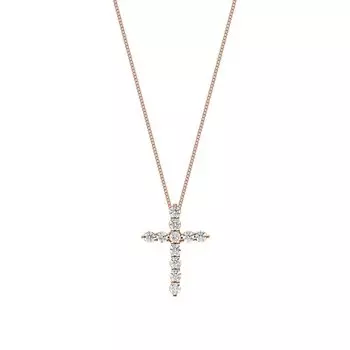 Золотой крест-подвеска с фианитами
