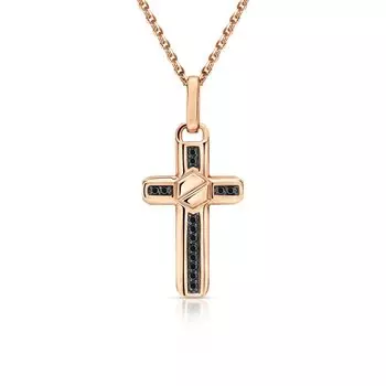 Золотой крест-подвеска с фианитами