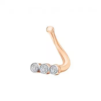 Золотой пирсинг с бриллиантами природными