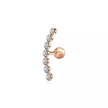 Золотой пирсинг с фианитами