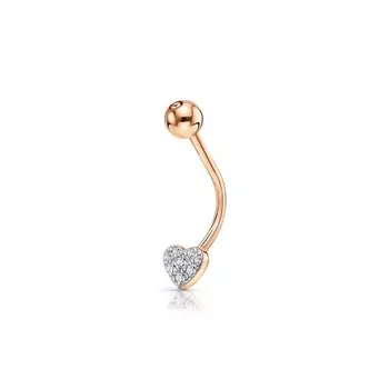 Золотой пирсинг с фианитами