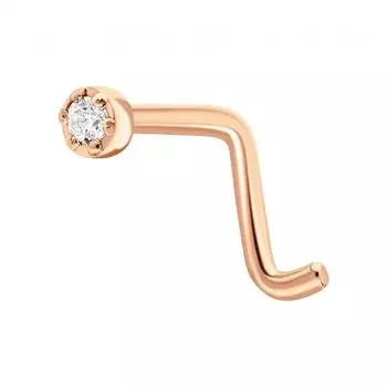 Золотой пирсинг с фианитами
