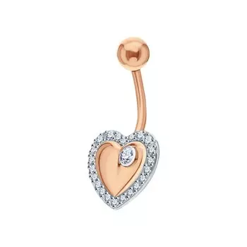 Золотой пирсинг с фианитами