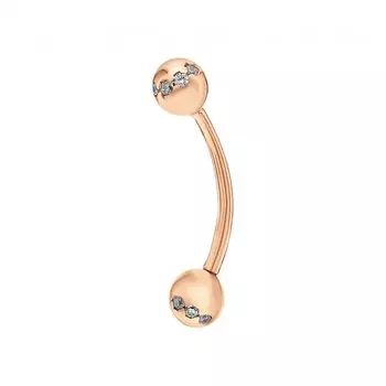 Золотой пирсинг с фианитами