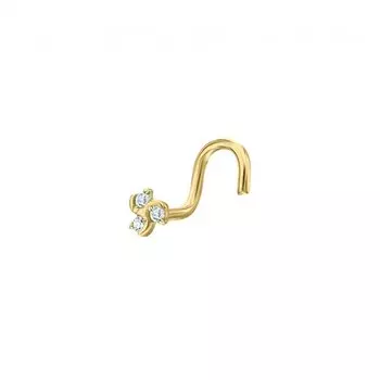 Золотой пирсинг с фианитами