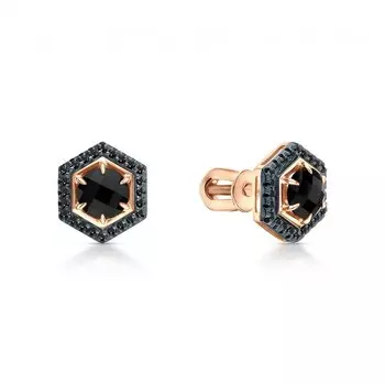 Золотые серьги с агатами и бриллиантами