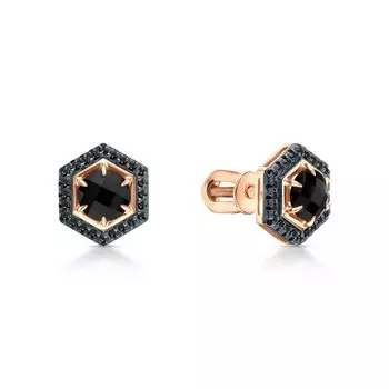 Золотые серьги с агатами и бриллиантами