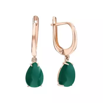 Золотые серьги с агатами природными