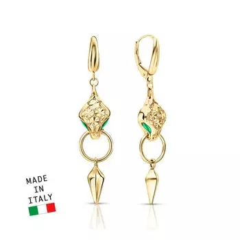 Золотые серьги с эмалью