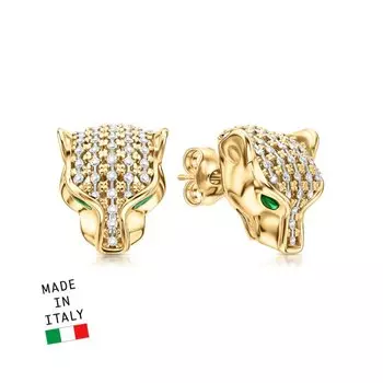 Золотые серьги с эмалью