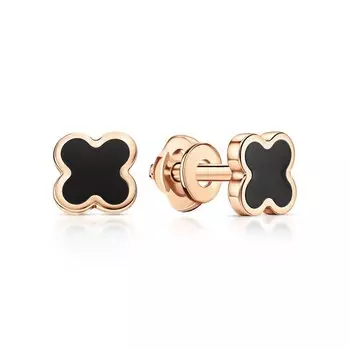 Золотые серьги с эмалью