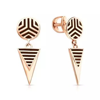 Золотые серьги с эмалью