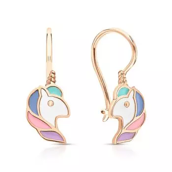 Золотые серьги с эмалью