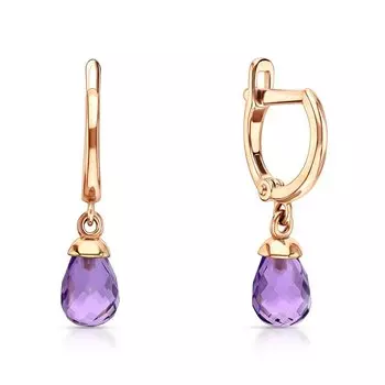 Золотые серьги с аметистами