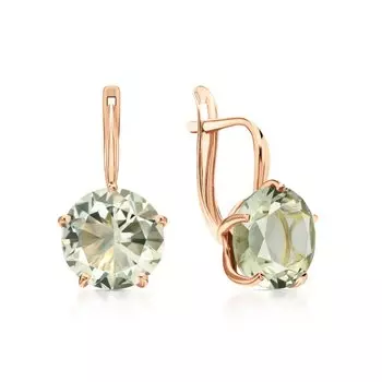 Золотые серьги с аметистами природными