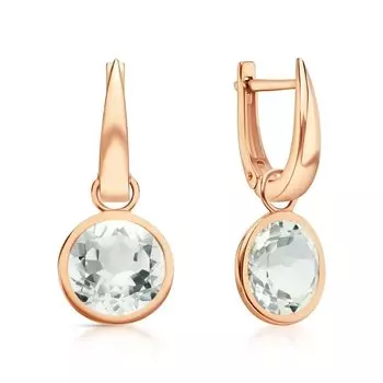 Золотые серьги с аметистами природными