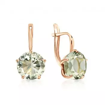 Золотые серьги с аметистами природными