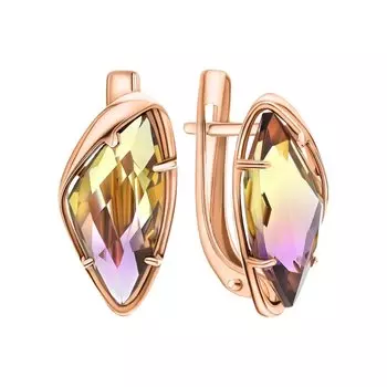 Золотые серьги с аметринами гитротермальными