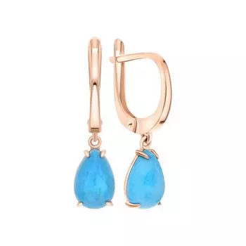 Золотые серьги с бирюзой