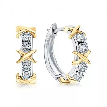 Золотые серьги с бриллиантами природными