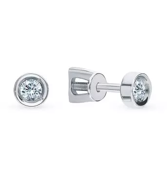 Золотые серьги с бриллиантами природными