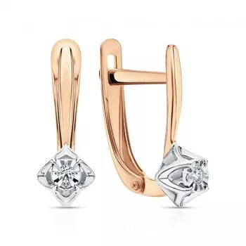 Золотые серьги с бриллиантами природными