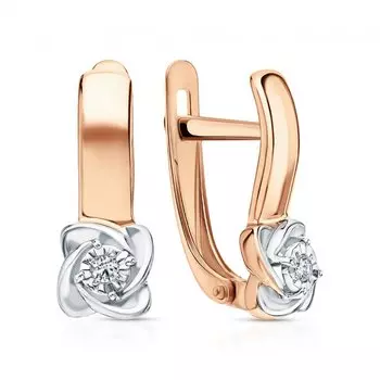 Золотые серьги с бриллиантами природными