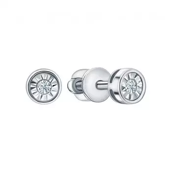 Золотые серьги с бриллиантами природными