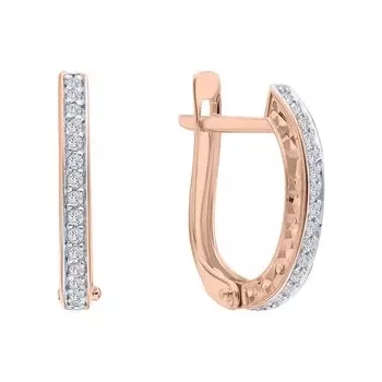 Золотые серьги с бриллиантами природными