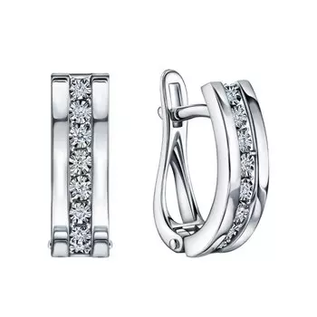 Золотые серьги с бриллиантами природными